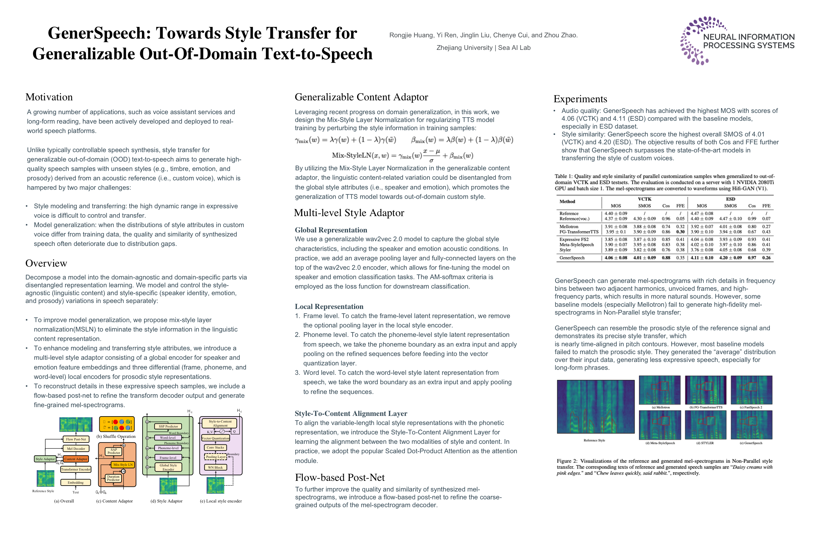 NeurIPS Poster GenerSpeech: Towards Style Transfer For Generalizable ...